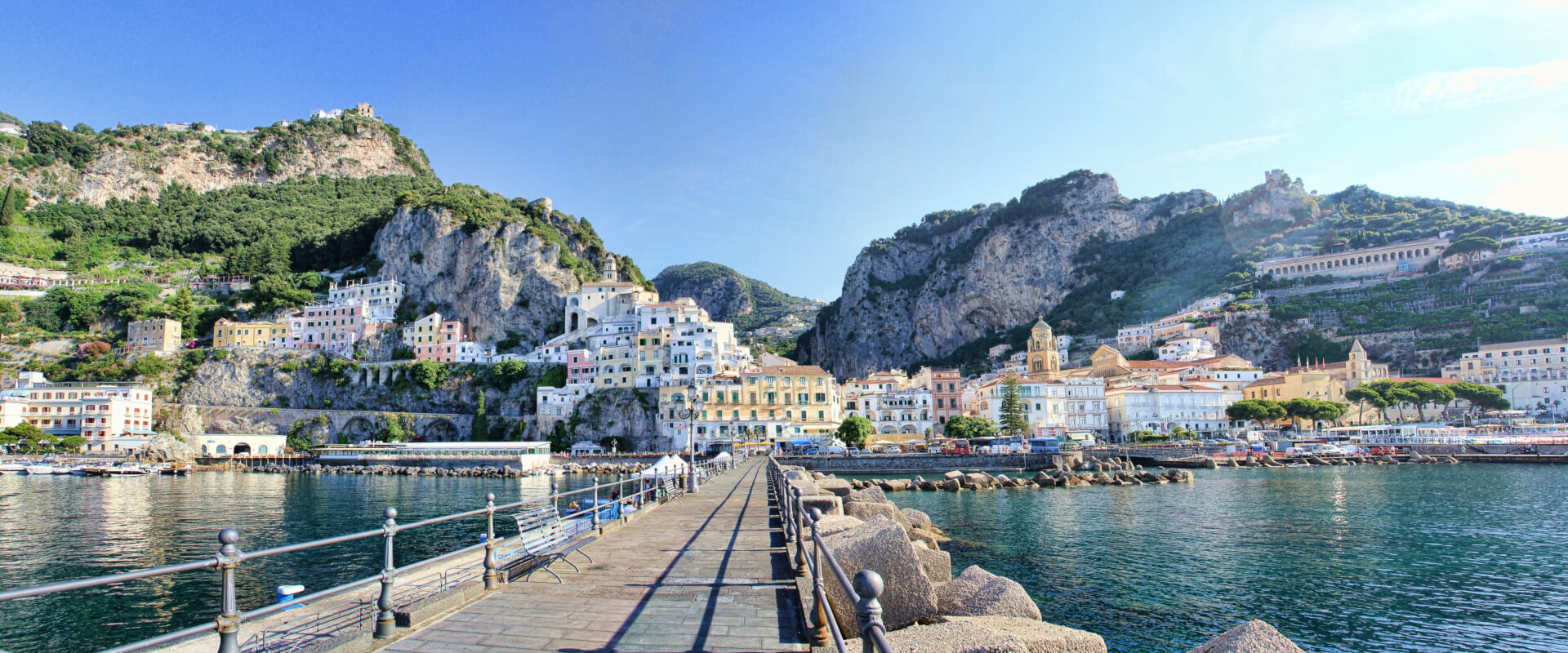 The view of Amalfi from the pier.