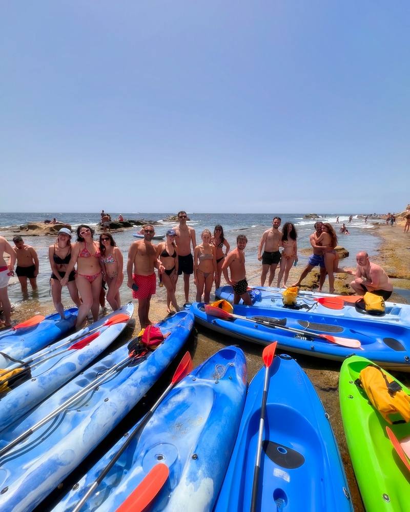 Sosta bagno durante l'escursione in kayak